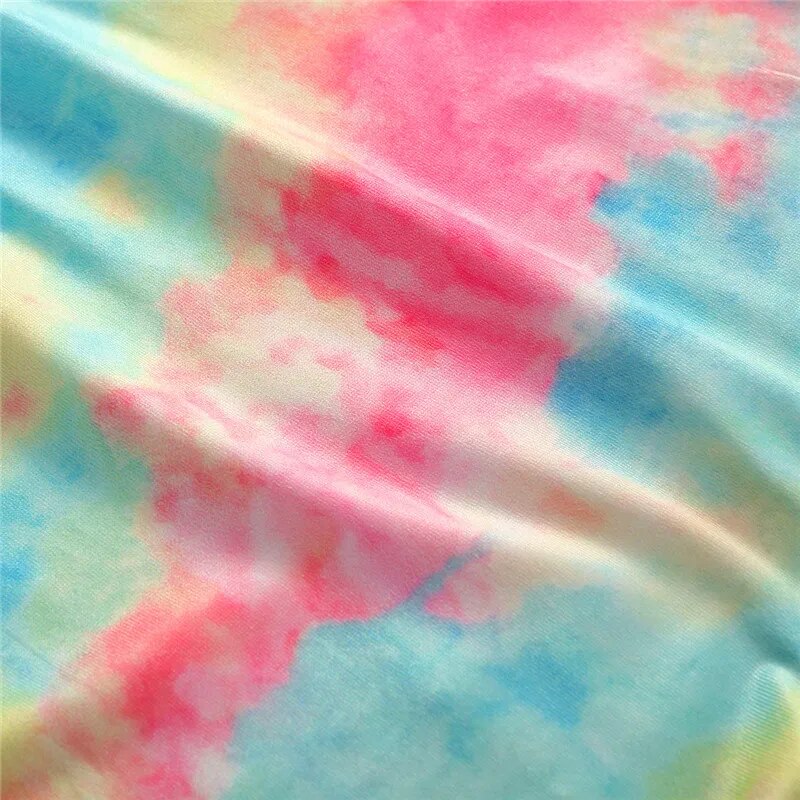 Colorful Ruffles Sleeve Set