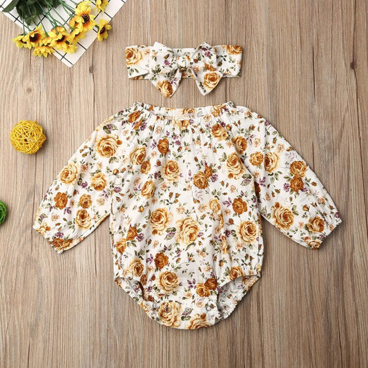 Long Sleeve Floral Romper
