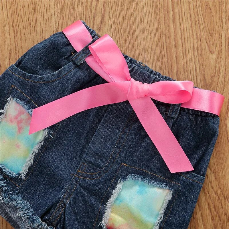 Colorful Ruffles Sleeve Set