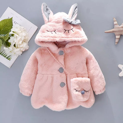 Cute Rabbit Ears Plush Coat