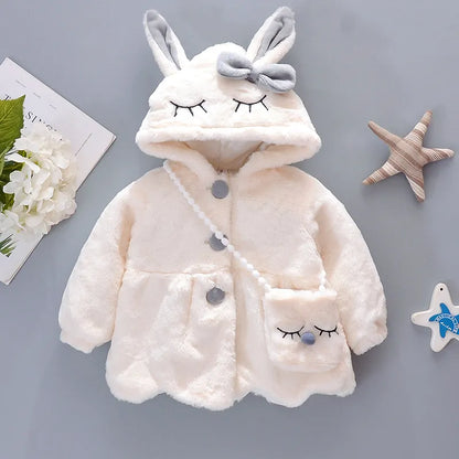 Cute Rabbit Ears Plush Coat