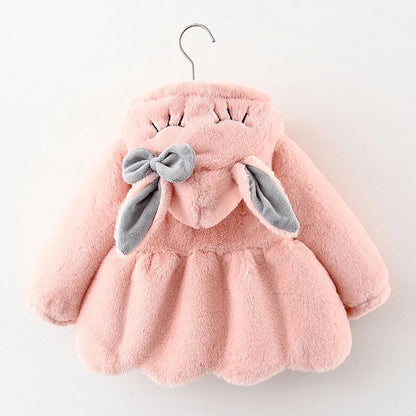 Cute Rabbit Ears Plush Coat