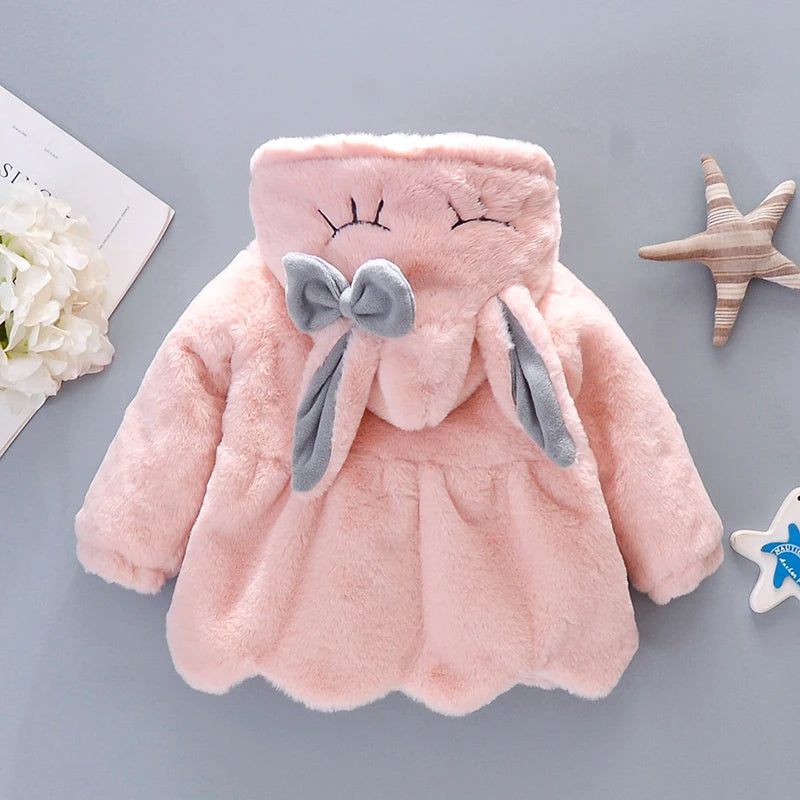 Cute Rabbit Ears Plush Coat