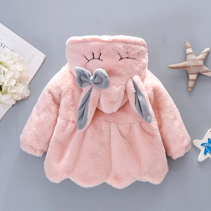 Cute Rabbit Ears Plush Coat