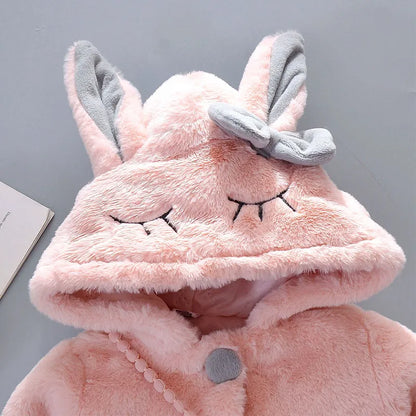 Cute Rabbit Ears Plush Coat