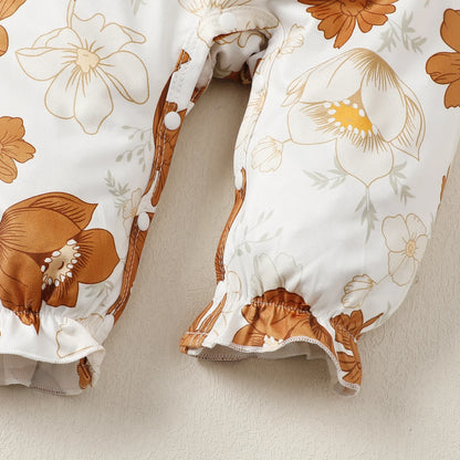 Long-Sleeved Stitching Flower Dress