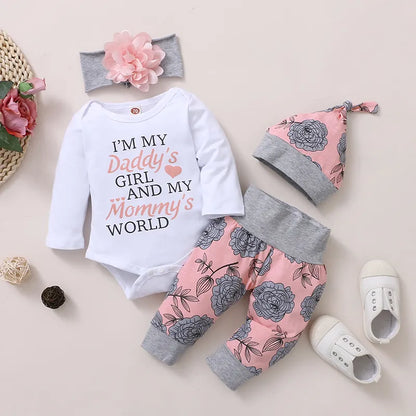 Daddy's Mommy's World Long Sleeve Romper Set