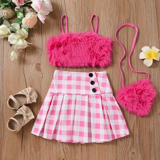 Pink Plaid Party Set