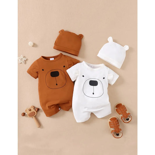Cute Bear Short Sleeves Romper
