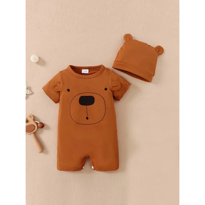 Cute Bear Short Sleeves Romper