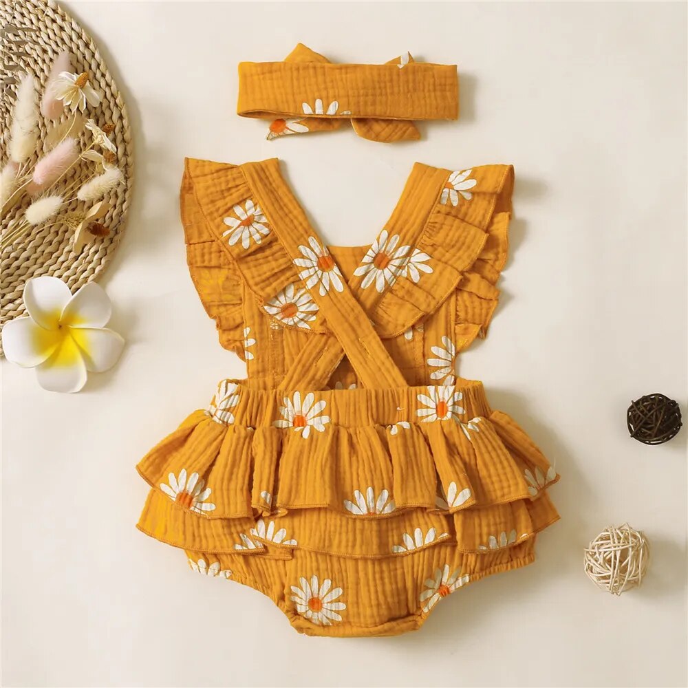 Ruffle Sleeveless Romper